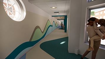Acadia Hospital Rendering Main Corridor Thumbnail