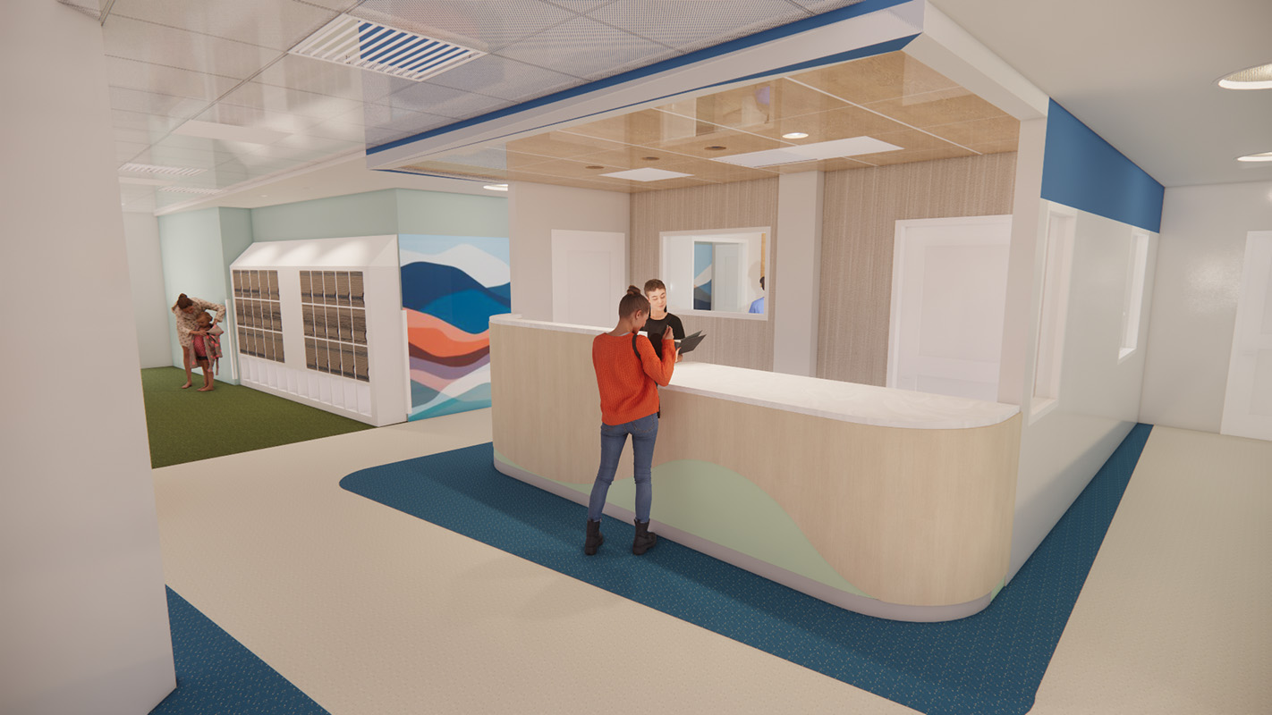 Acadia Hospital Rendering Welcome Counter